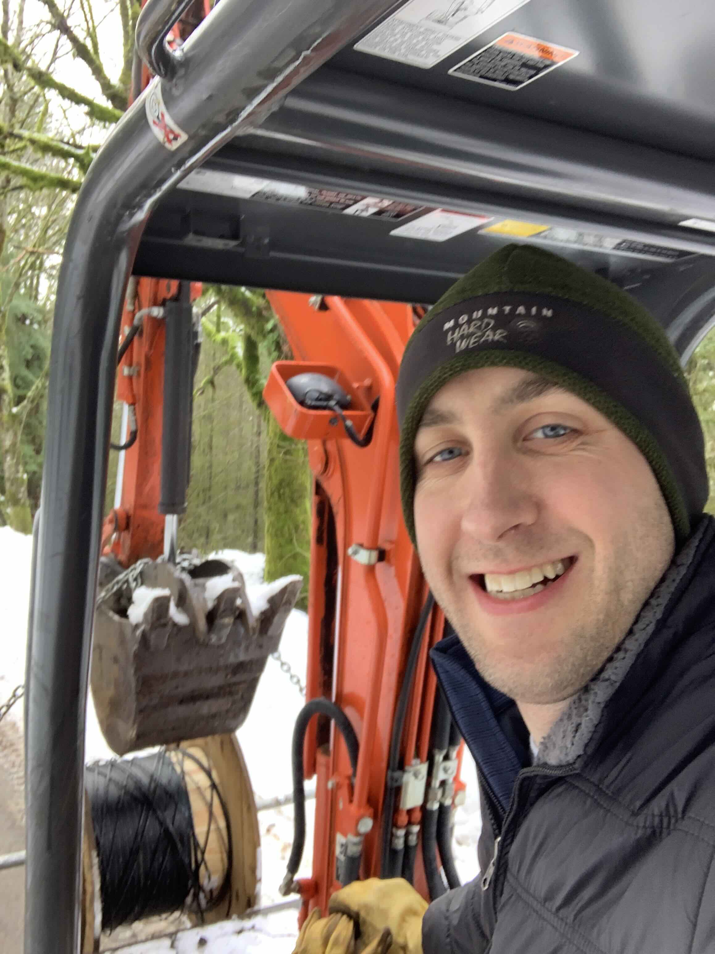 Fiber installation in snow