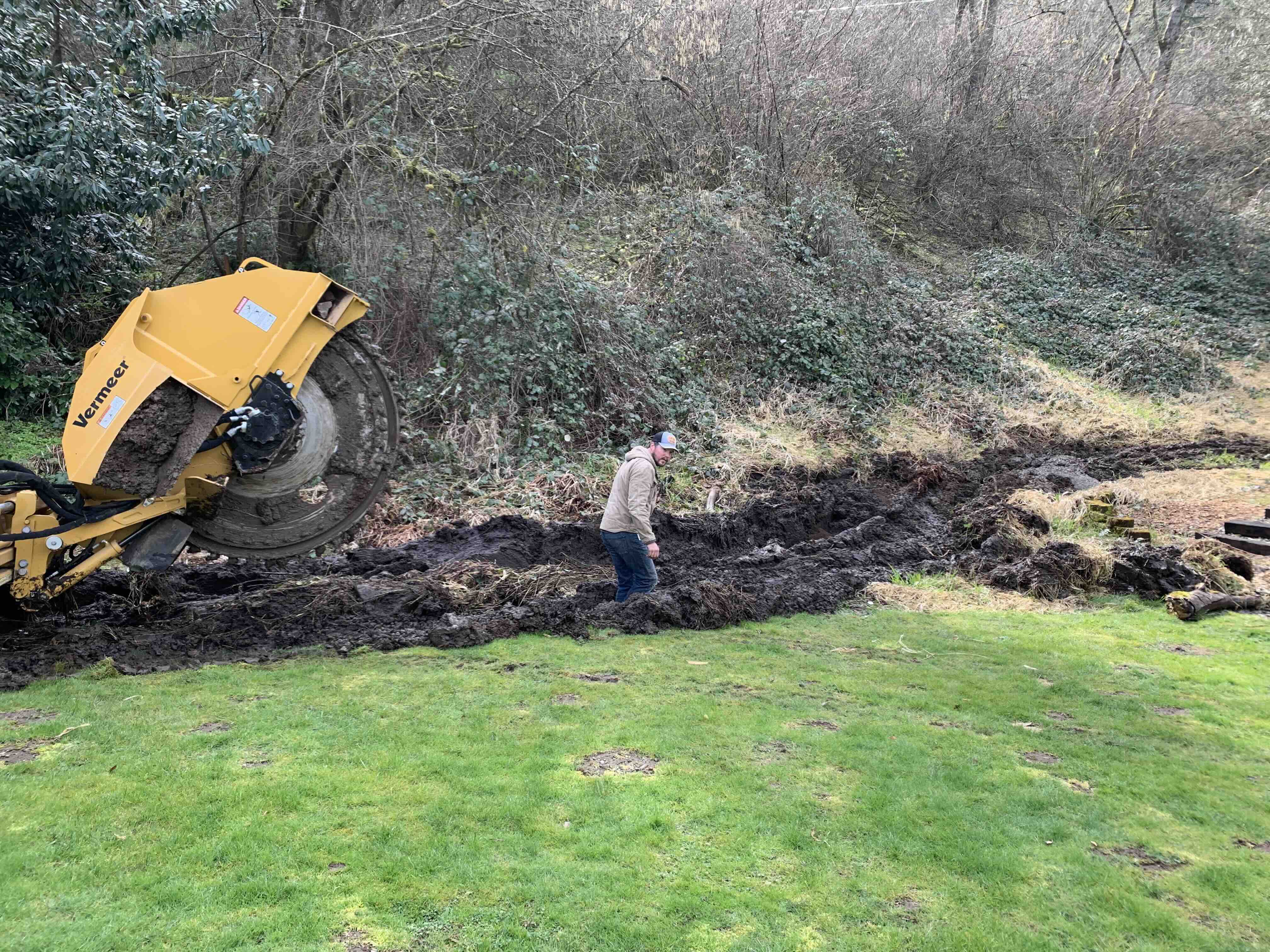 Vermeer trencher stuck in mud